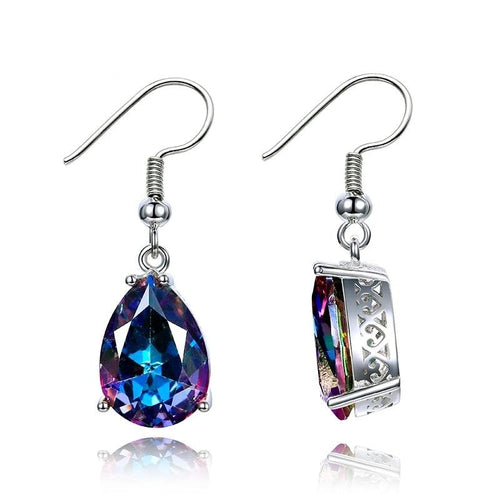 925 Sterling Silver Mystery Rainbow Crystal Earrings