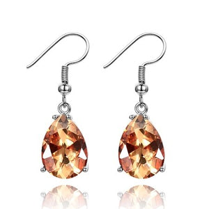 925 Sterling Silver Mystery Rainbow Crystal Earrings